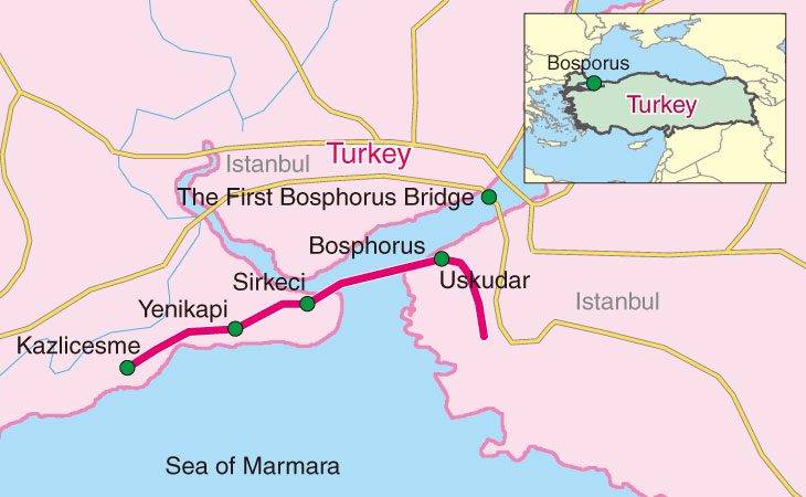Schematic of the Bosphorus Strait