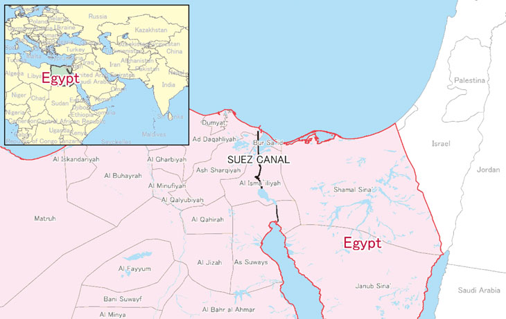 Location of The Suez Canal