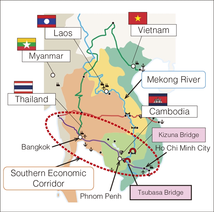 Southern Economic Corridor, Tsubasa Bridge and Kizuna Bridge