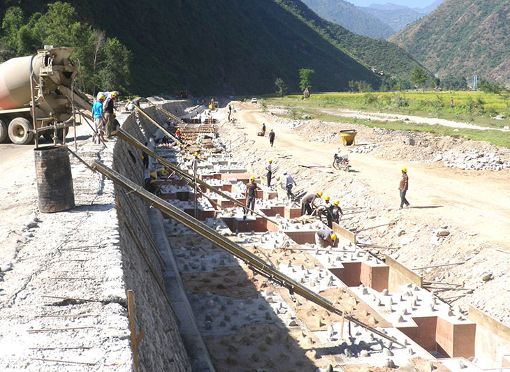 Foundation Work for Revetment Retaining Wall