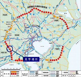 【さがみ縦貫道路見学場所位置図】