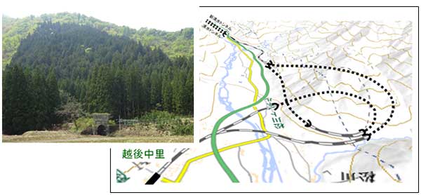 松川ループ線の写真と地図